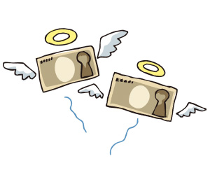 お金が飛んでいく